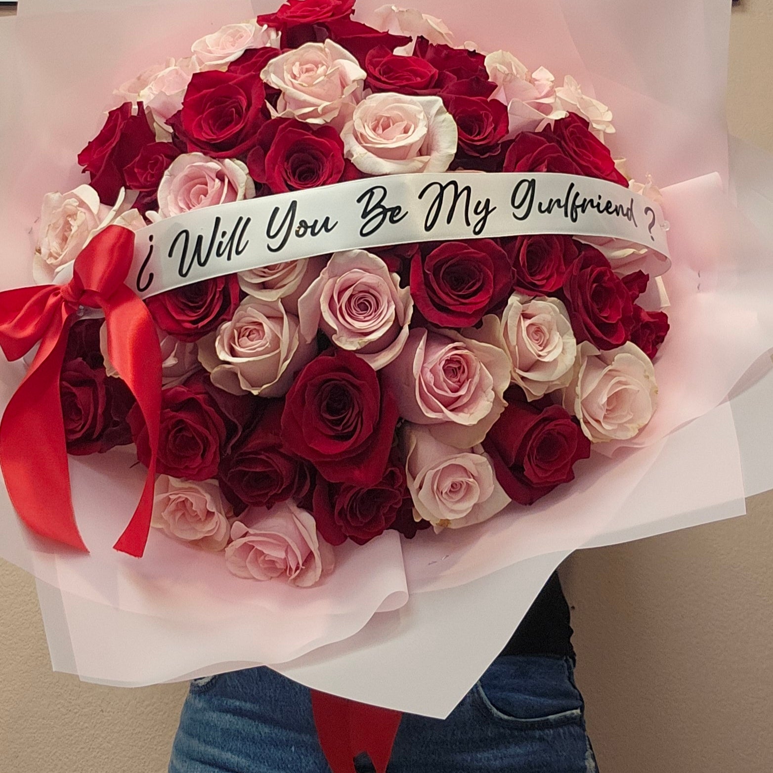 17- PInk Red BOUQUET (50 Roses) Angie's Flowers RGV (956)587-8212